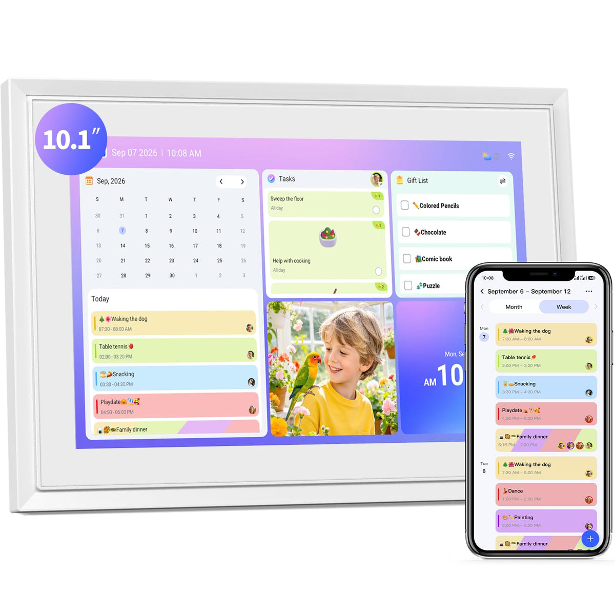 21.5 Inch Digital Calendar Wall Touch Screen Chore Chart Reward System