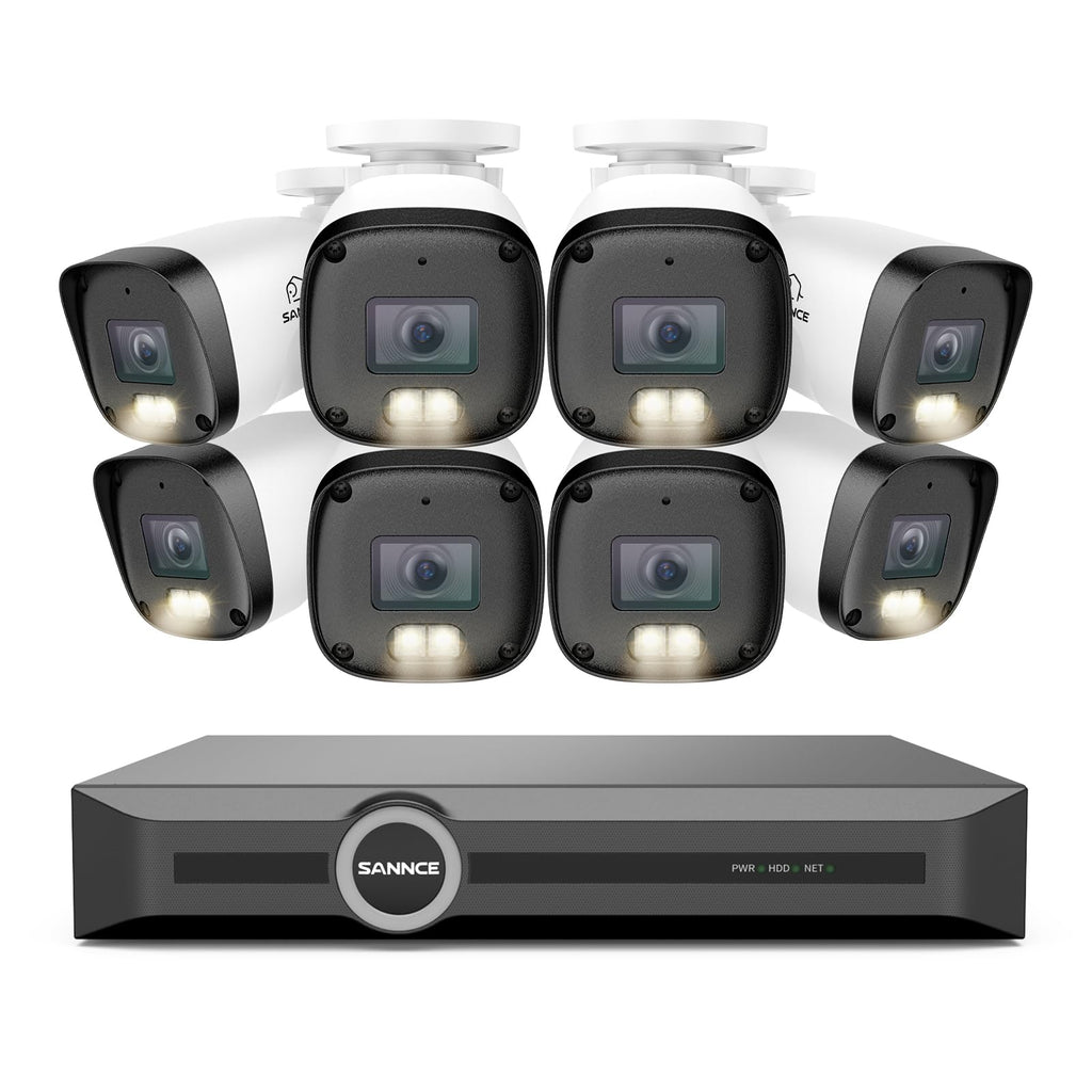 SANNCE 2K 3MP PoE Camera System - NVR with 4PCS Bullet Cameras(1TB HDD)
