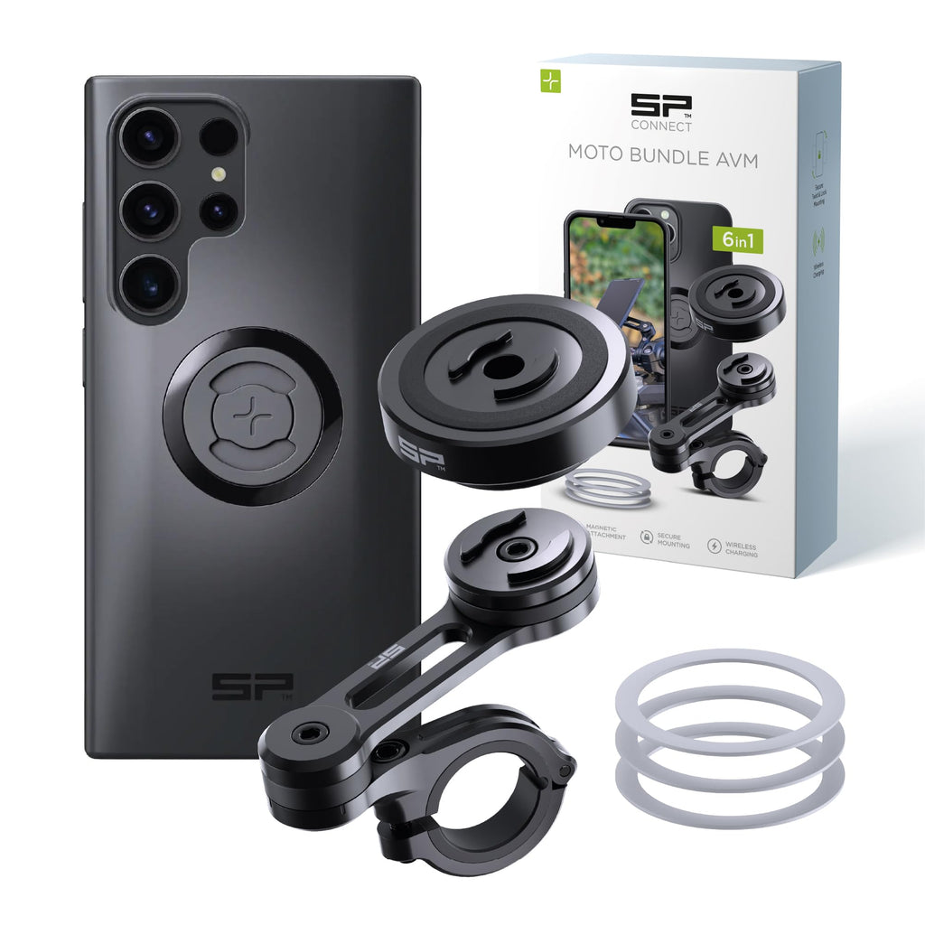 SP CONNECT Moto Bundle II with Anti Vibrations Module| SPC+ | Compatible with for Samsung S23 Ultra| Motorcycle Phone Mount |Phone Mount for Motorcycle Handlebars | Cell Phone Holder