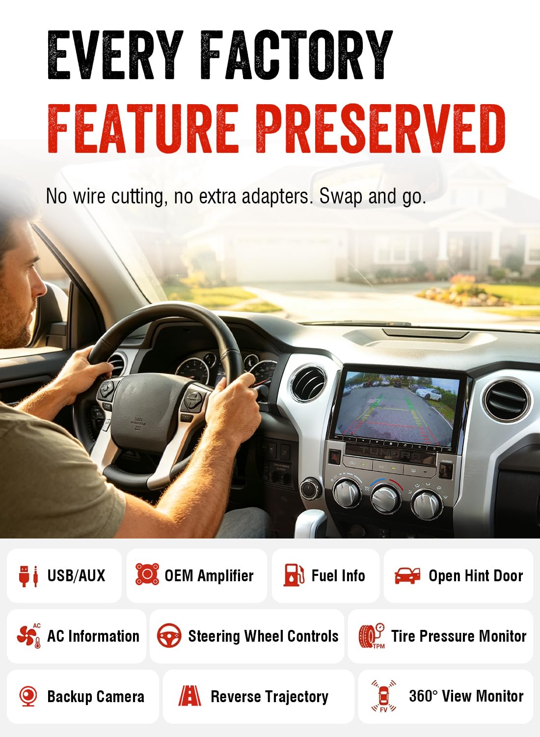 Dasaita 10.2" QLED Head Unit for Tundra 2014-2021, Wireless CarPlay