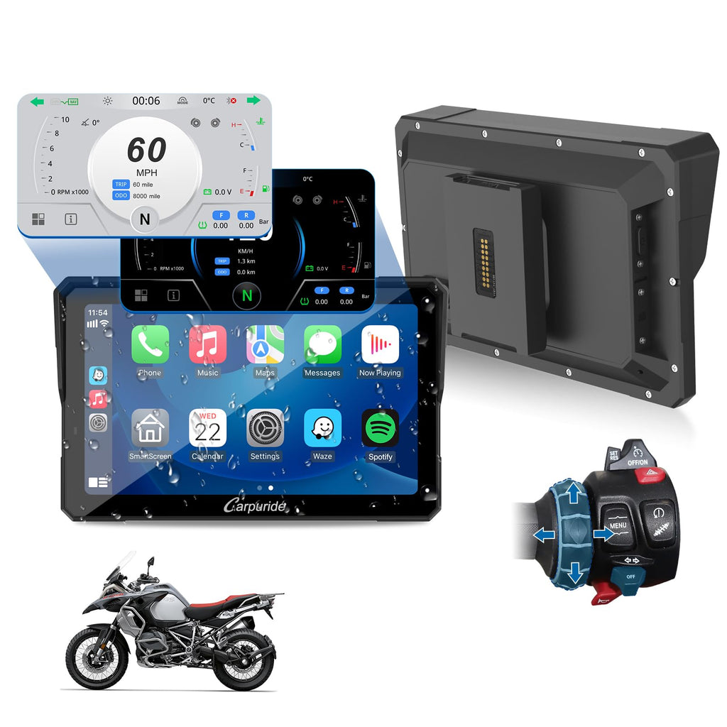 CARPURIDE W702BS for BMW Moto CarPlay & A-Auto Data Reading, Native Wonder