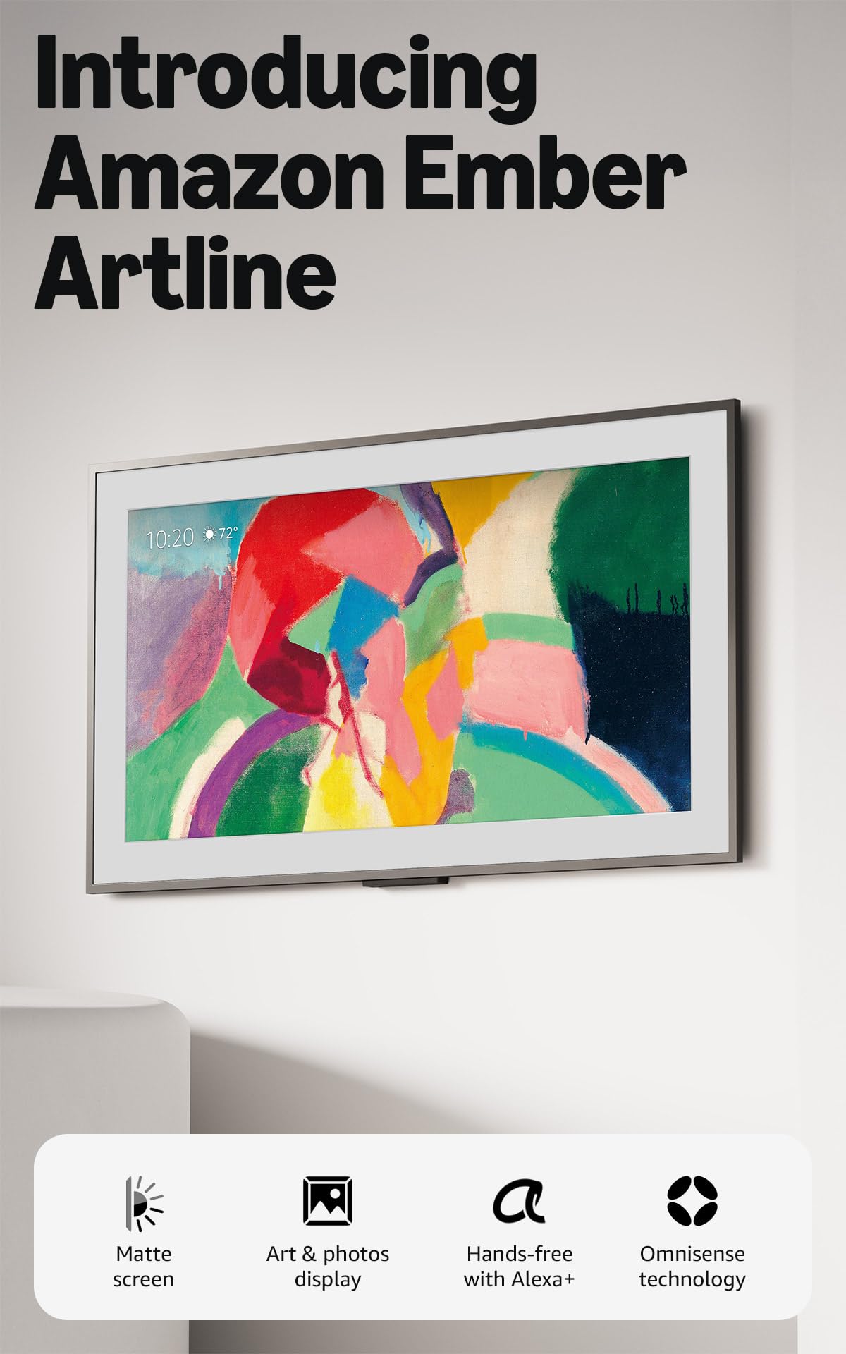 Amazon Ember Artline 55" with Fire TV (newest model), 4K Ultra HD QLED smart TV with free art and photos, anti-glare display, custom frames, Dolby Vision, find shows faster with Alexa+ - No Frame