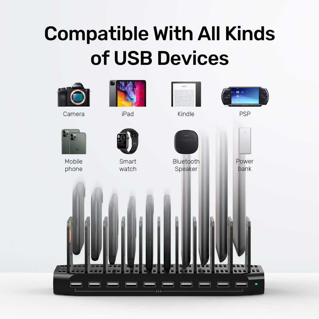 Unitek 5PCS 10 USB Charging Station Multiple Devices for iPad Tablet iPhone