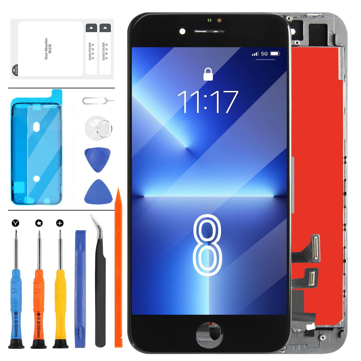 for iPhone 17 Pro Max Screen Replacement 6.9 inch OLED Full Display Assembly with Promotion 120Hz, OEM Grade Soft OLED, True Tone & Face ID Supported, DIY Repair Kit with Tools, Black
