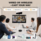 VLH 27″ 2-in-1 Smart Portable TV on Wheels,Detachable Touchscreen, Android 15 Tablet 6+128G Wireless Rolling Display with 4K Camera, 10W Speaker,Voice Air Remote, EDLA Certified, Bedroom Patio Outdoor