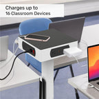 Luxor LuxPower Charging Tower, Portable Multi-Device Charging Station with 8 AC Outlets & 8 High-Powered USB Ports, Classroom & Office Charging Hub for Laptops, Tablets & Phones