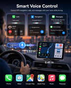 11'' Wireless CarPlay Screen with 4K Dash Cam, HD Touchscreen