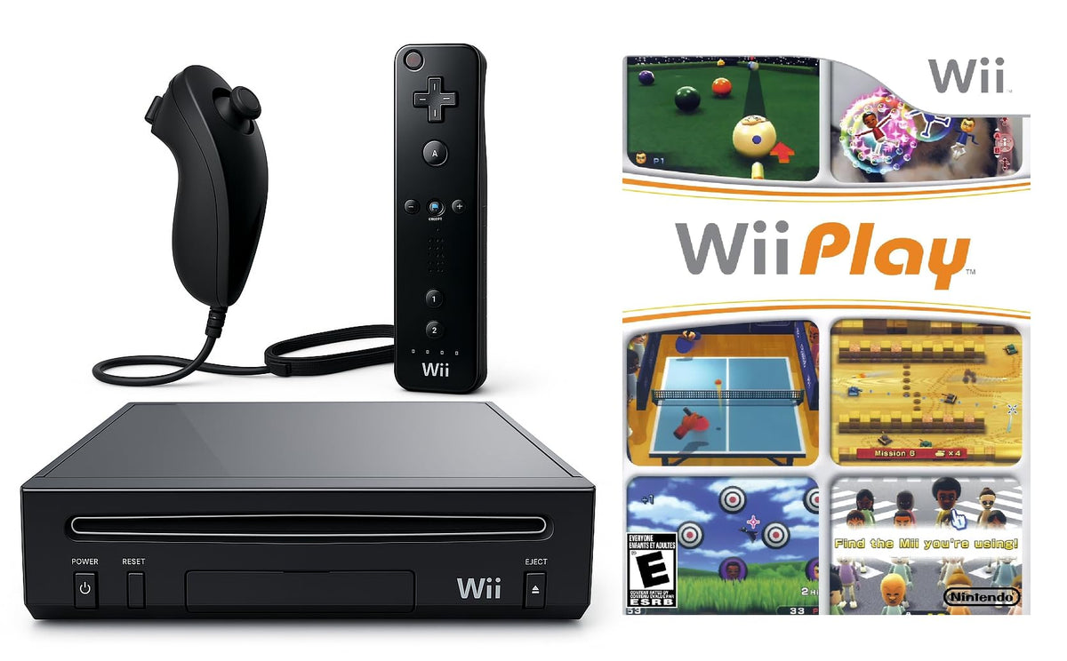 Wii Console Bundle (White) with Wii Play Game (2 Players) -Smart TV Ready (Renewed)