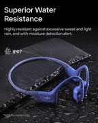 SHOKZ OpenRun, Bone Conduction Headphones,Open-Ear Bluetooth Wireless Sport Headphones for Running & Workout,Sweat Resistant, Long 8H Playtime,Mic,Hair Band-Standard-Blue (Pack of 2)