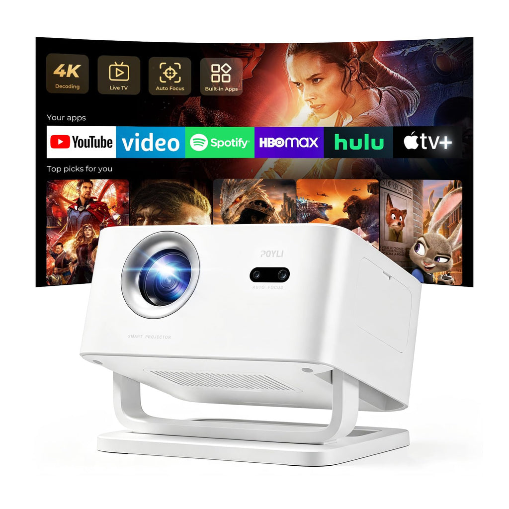 Portable Smart Projector 4K Support【Compatible with Google TV & 10k+Apps】
