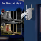 Yeewise Dual-Lens PTZ Security Camera System with 12" Monitor