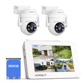Wireless Security Camera System with 10" Monitor, 2X 5MP PTZ Camera