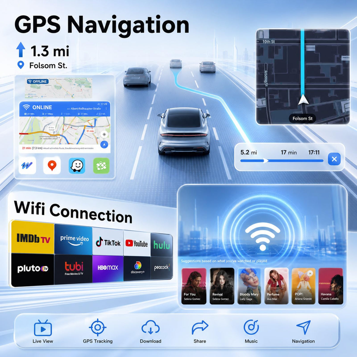 Stereo for Hummer H2 2002-2009 Wireless CarPlay Android Auto