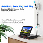 Expandable 10CH NVR Wireless Security System 10.1" Monitor, 4 Dual Lens PTZ 4MP Camera, Humanoid Motion Detection, Spotlight, Siren Alarm, 2-Way Audio, in/Outdoor, 1TB HDD, Color Night Vision