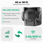 Dragon Touch 4G LTE Cellular Security Camera Outdoor, 4K Wireless Solar Bullet-PTZ Cam, 3 Lens, 10x Optical Zoom, 4G or WiFi 2 Mode, 360° PTZ AI Tracking, SIM Card and 64GB SD Card Included