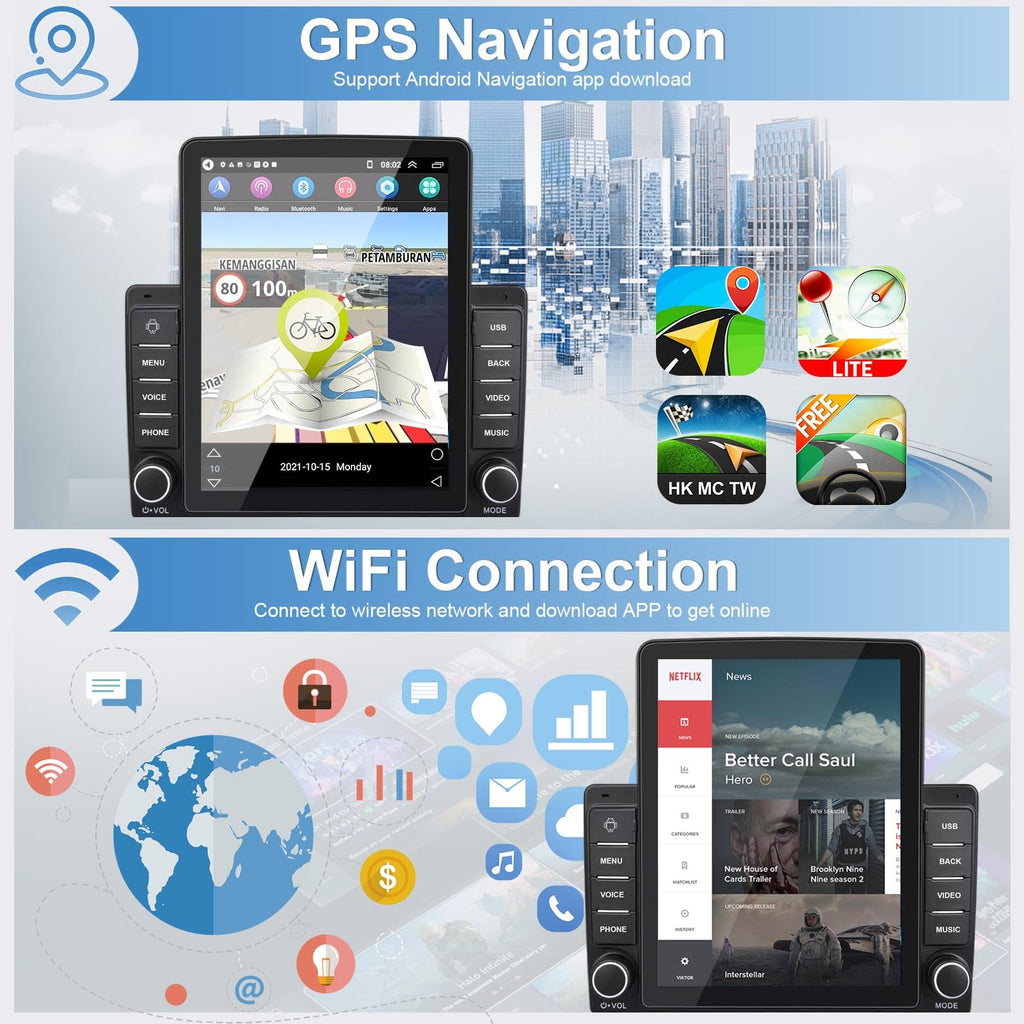 9.7inch Car Stereo Radio for Nissan Frontier 2015-2021 with Wireless CarPlay Android Auto, IPS Touch Screen Bluetooth 5G WiFi GPS Navigation AHD 1080P Rear Camera FM/RDS/SWC, 2+64G