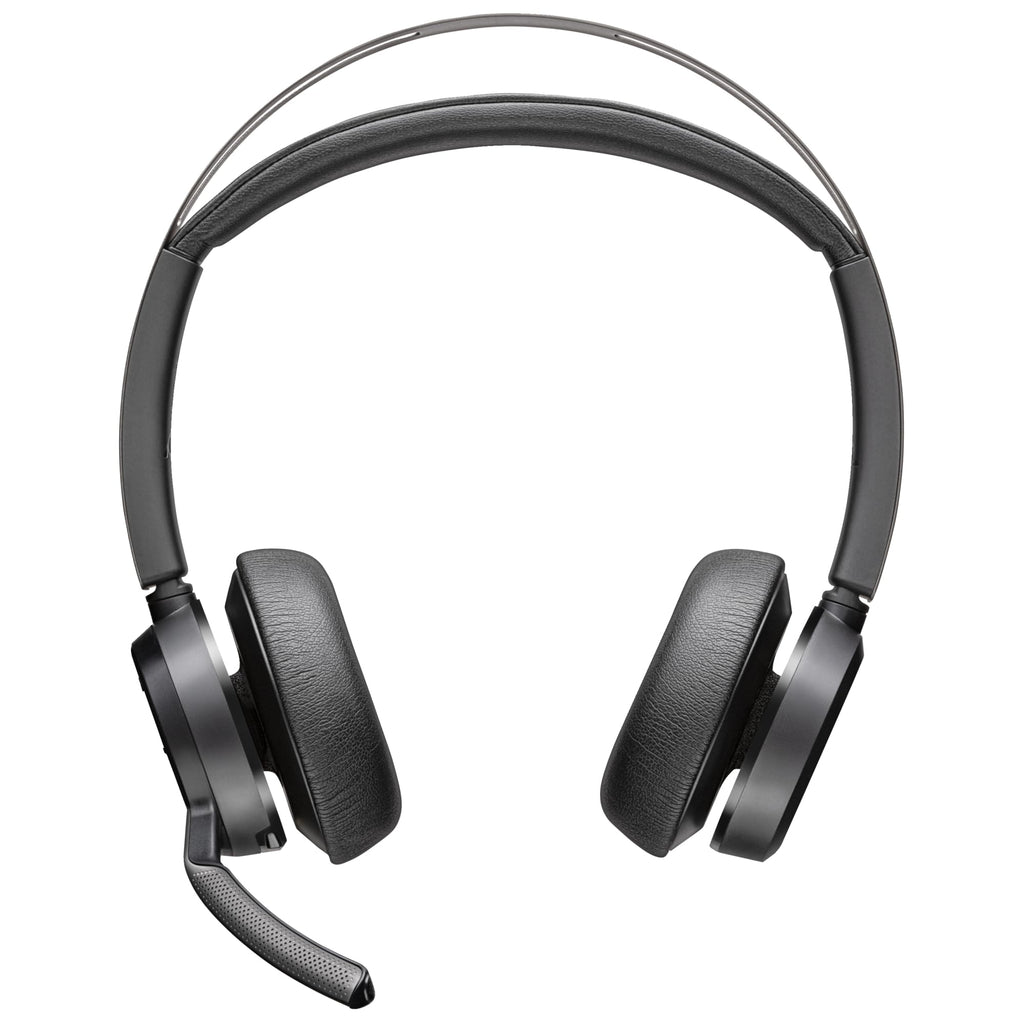 Poly - Voyager Focus 2 UC USB-A Headset (Plantronics) - Bluetooth Dual-Ear (Stereo) Headset with Boom Mic - USB-A PC/Mac Compatible - Active Noise Canceling - Works with Teams (Certified), Zoom & more