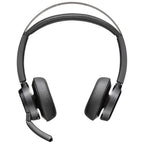 Poly - Voyager Focus 2 UC USB-A Headset (Plantronics) - Bluetooth Dual-Ear (Stereo) Headset with Boom Mic - USB-A PC/Mac Compatible - Active Noise Canceling - Works with Teams (Certified), Zoom & more