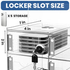 Cell Phone Locker 100 Slots, Wall-Mounted Cell Phone Lock Box with Keys, Acrylic Cell Phone Storage Locker for Employees Office Classroom Gym, Clear Cell Phone Locker Cabinet for Storage (40 Slots)