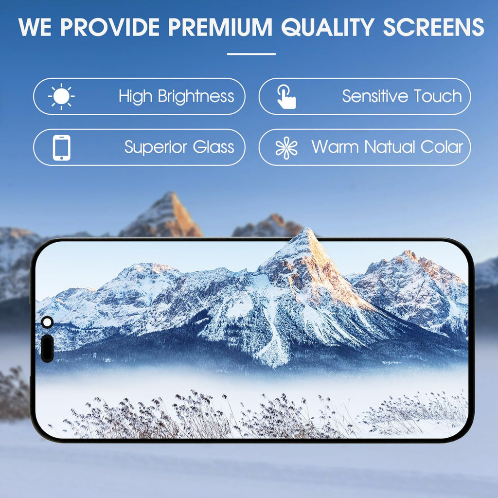 for iPhone 17 Pro Max Screen Replacement 6.9 inch OLED Full Display Assembly with Promotion 120Hz, OEM Grade Soft OLED, True Tone & Face ID Supported, DIY Repair Kit with Tools, Black