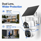 Camcamp Solar Security Cameras Wireless Outdoor,Dual-Lens Camera System