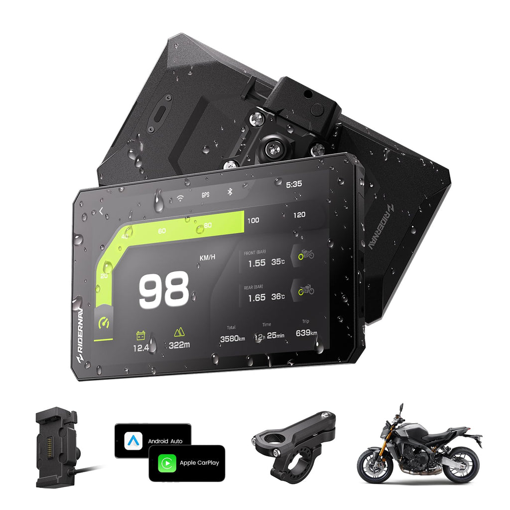 R7M 7" Wireless Motorcycle CarPlay & Android Auto for BMW Motorcycles - Native Wonder Wheel & Action Camera Control (GoPro/Insta360)| TPMS/RPM| OTA Updates|1200-Nit IP69K GPS | Nav Prep 5/6