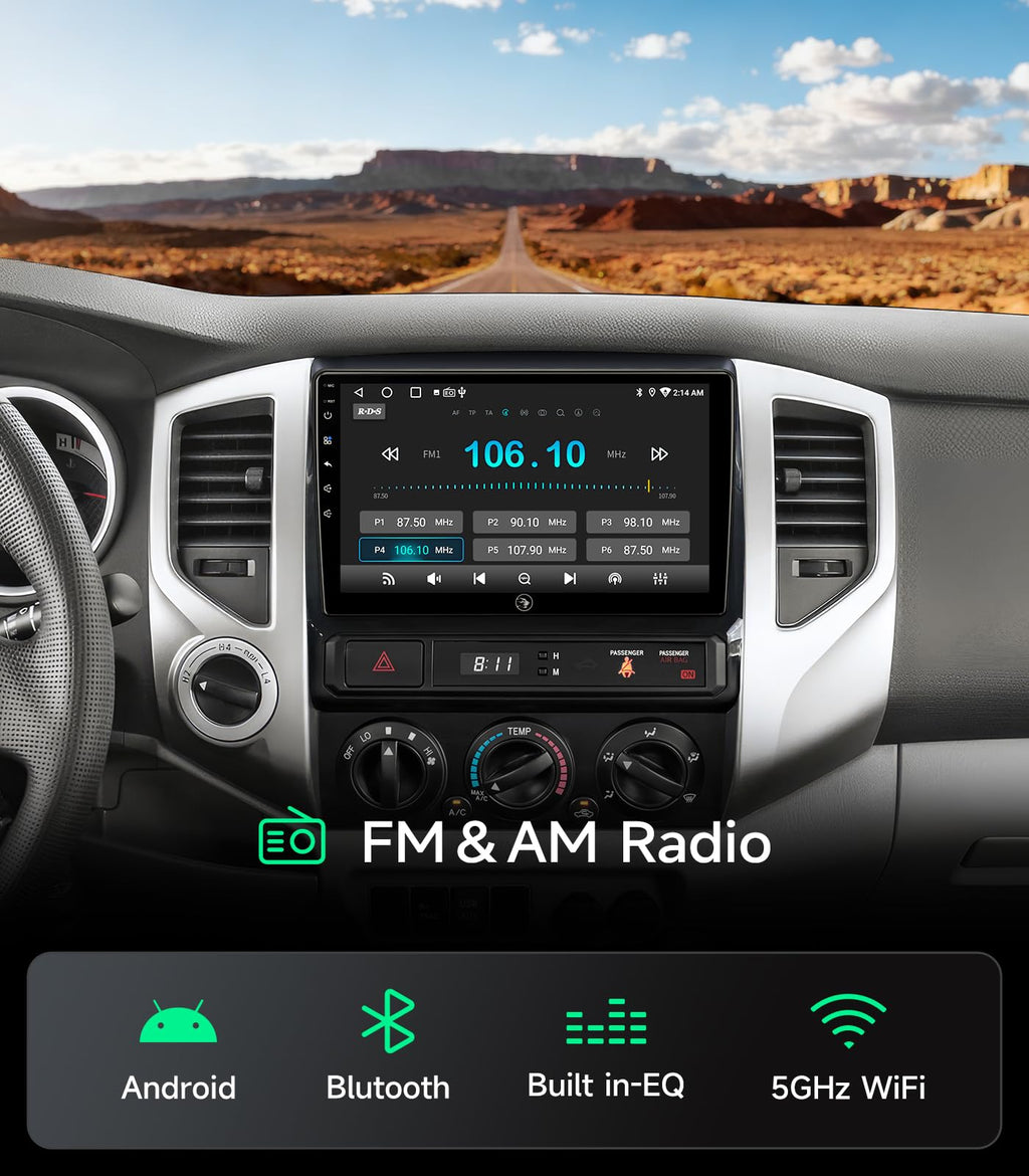 Car Stereo Radio for Toyota Tacoma 2005-2015, Wireless CarPlay Android Auto