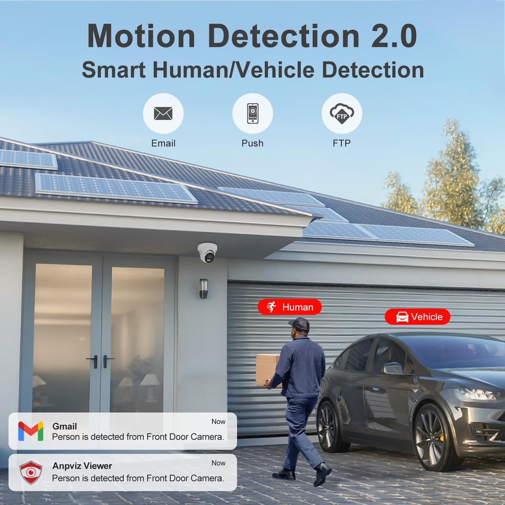 Anpviz 16Ch 8X 5MP Wired PoE Security Camera System 12MP NVR with 4TB HDD