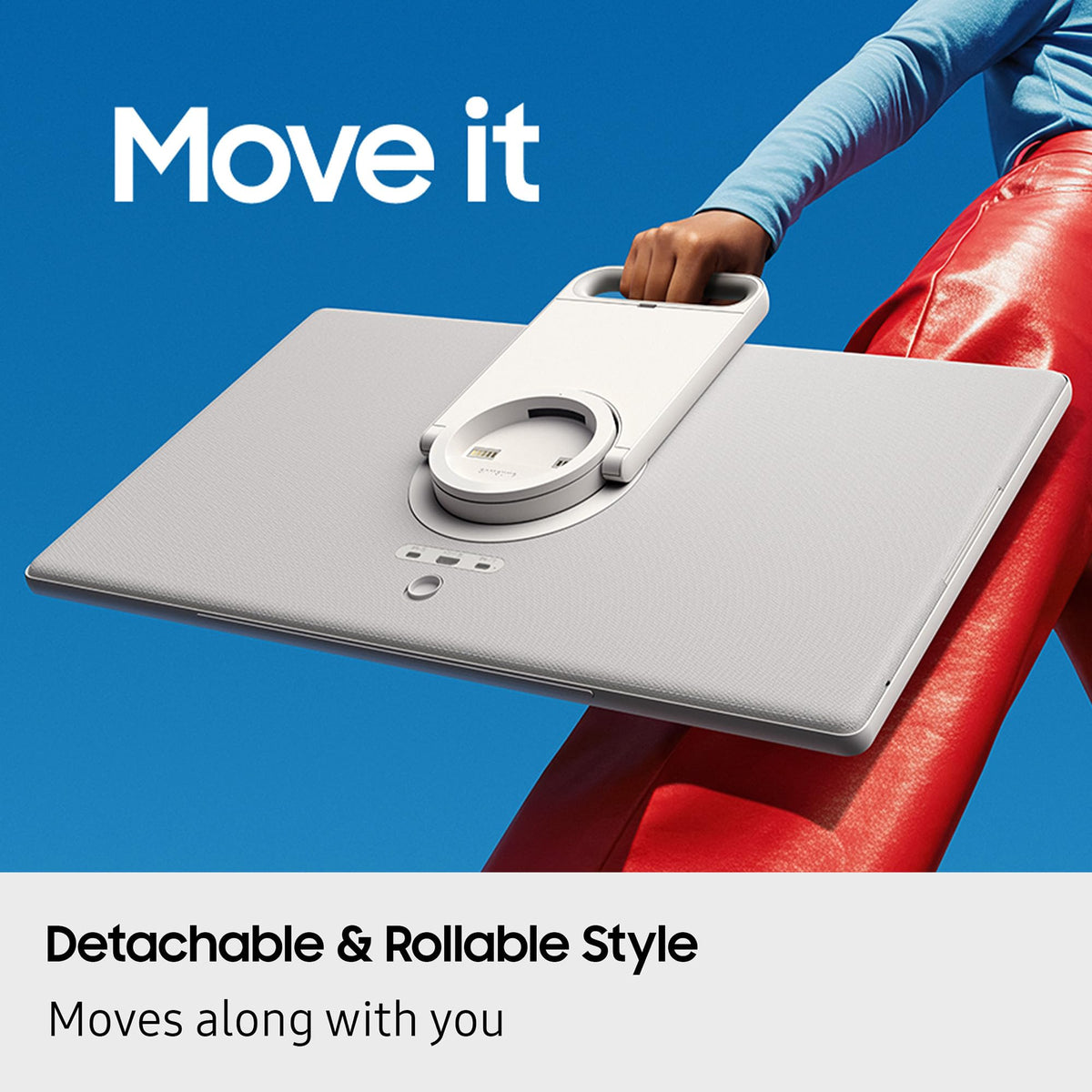 Samsung The Movingstyle 27-inch Class Portable Smart Touch Screen (UN27LSM7) Detachable and Rollable Style, Built-in Battery, NQ4 AI Gen2 Processor, Motion Xcelerator 120Hz