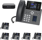 Ring-U Hello Hub Small Business PBX Phone System and Service VOIP 4-Phone Bundle (Hello Hub + 4 Executive Phones with WiFi + Bluetooth) ring-u Telephone Service Required.
