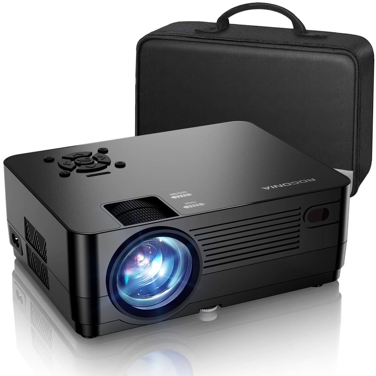 5G WiFi Bluetooth Native 1080 Projector, Full HD Movie Projector, 300" Display Support 4k Home Theater, Compatible with iOS/Android/XBox/PS4/TV Stick/HDMI/USB (White)