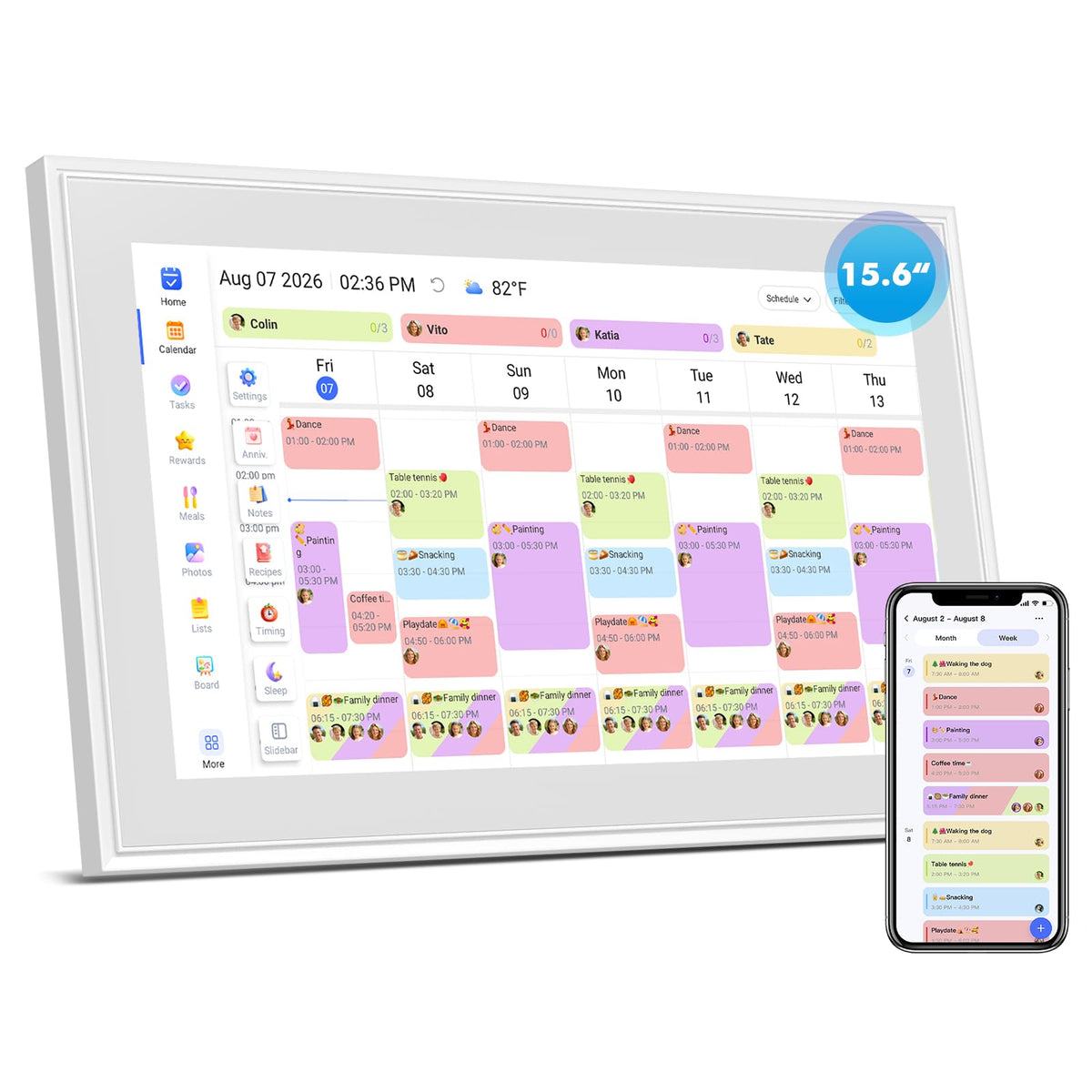 21.5" Digital Wall Calendar with Chore Chart & Planner