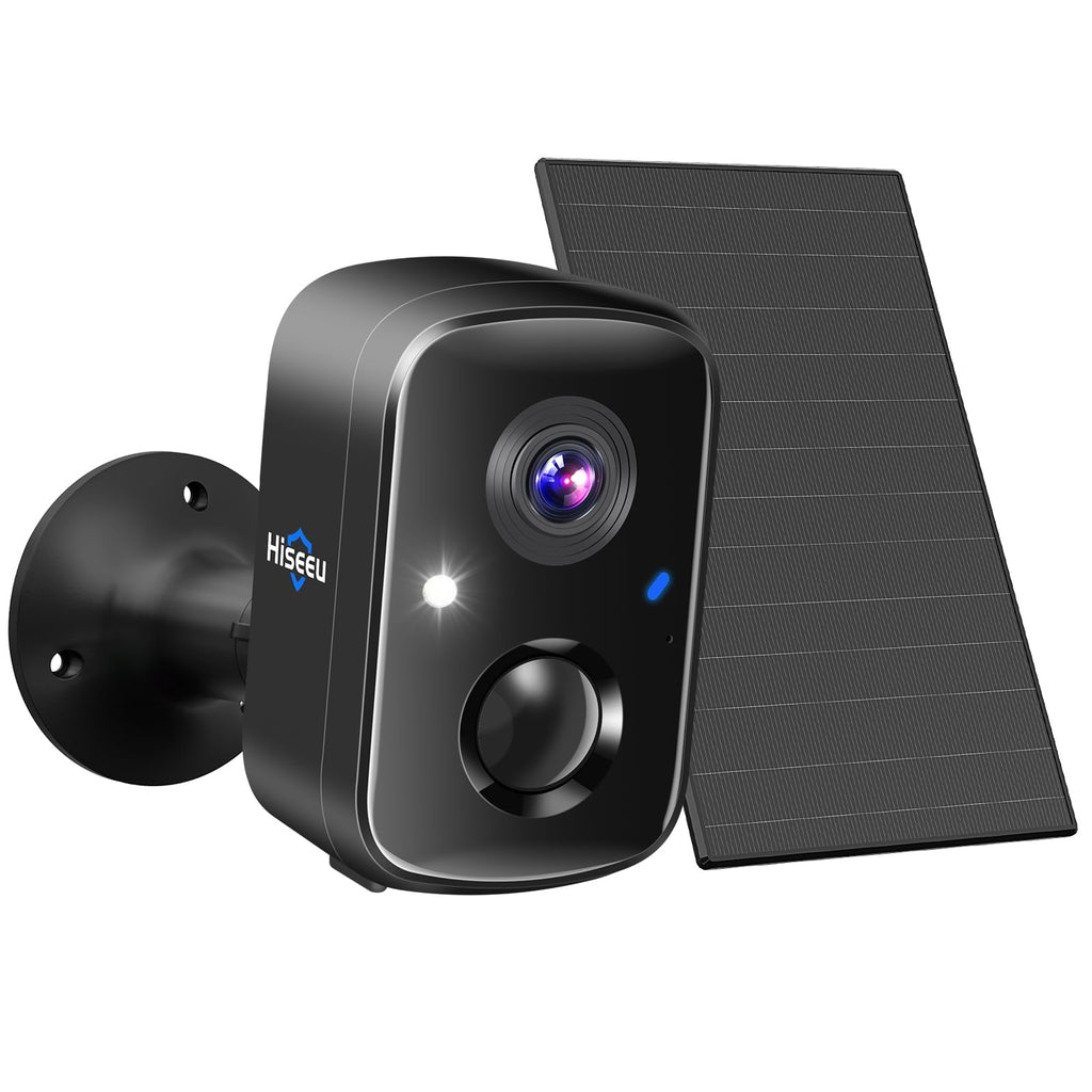 Hiseeu Solar Camera Security Outdoor, 4 Pack 100% Wireless 4MP WiFi Cameras