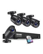 ZOSI 3K 5MP Lite Home Security Camera System with AI Human Vehicle Detection, H.265+ 8 Channel Surveillance DVR and 4 x 1080p Weatherproof CCTV Bullet Camera Outdoor Indoor, 80ft Night Vision, 1TB HDD