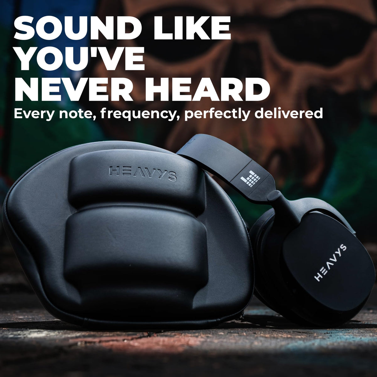 HEAVYS H1H Wireless Over-Ear Headphones, Active Noise Cancelling, 50Hr