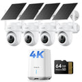 MUBILIFE 4K Solar Security Camera System Wireless Outdoor, 4-Cam Kit