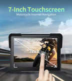 C7 Motorcycle Carplay, GPS Navigation System for CarPlay & Android Auto, 7-inch HD Touchscreen for Motorcycle, IP67 Waterproof, Support Dual Bluetooth, Smartphone Mirroring(C7 with TPMS)