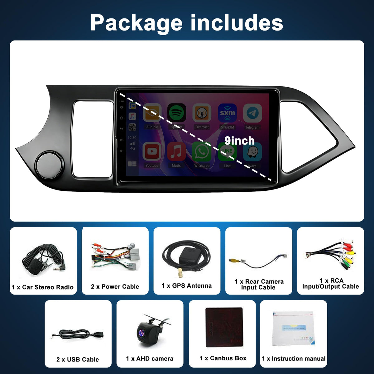 4+64GB Car Stereo Radio for Kia Picanto 2011 2012 2013 2014 2015 2016