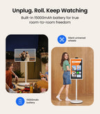 ApoloSign 32 Inch FHD Smart Portable TV on Wheels, Android 16 EDLA Certified, 128GB Storage, Built-in 15000mAh Battery, Voice Remote, Touch Screen TV with Rolling Stand for Home, Office - Gen2