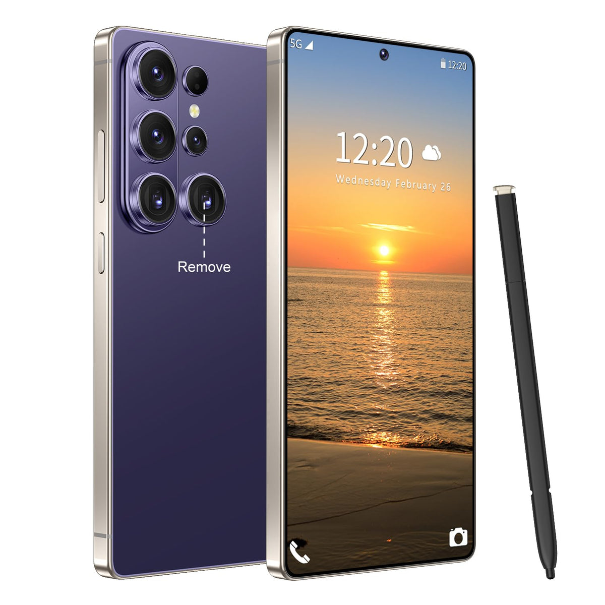 Huness 26 Ultra Unlocked Cell Phone,Built in Pen,16+1TB Unlocked Phone, Android 15 Battery 7000mAh 6.99" HD Screen Smartphone, 5G/Face ID/Fingerprint Lock/Dual SIM/GPS (Deep Blue)