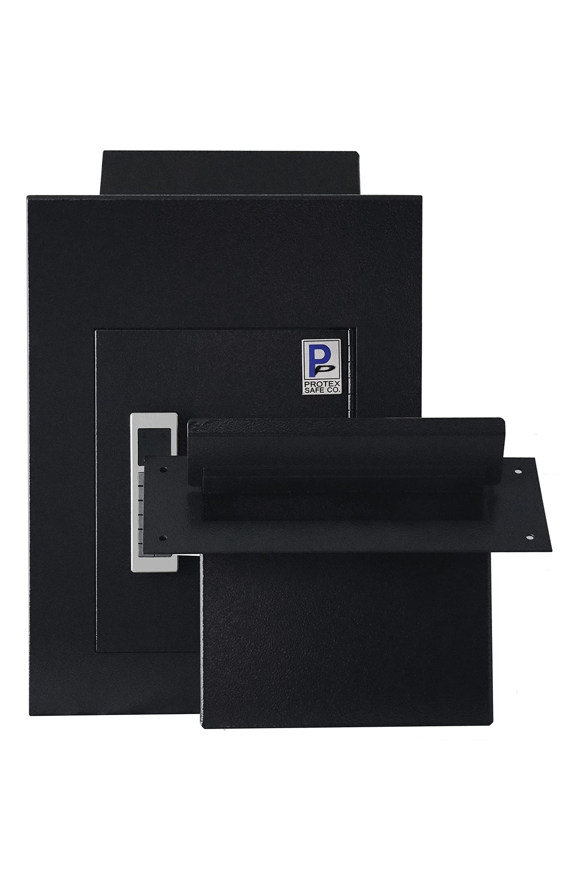 Protex Safe WDC-160E Black Wall/Door Through Heavy Duty Large Drop Box,for Keys, car remotes, Cash, Checks and envelopes, Pre-drilled mounting Holes, with Adjustable Chute,Digital Electronic Lock