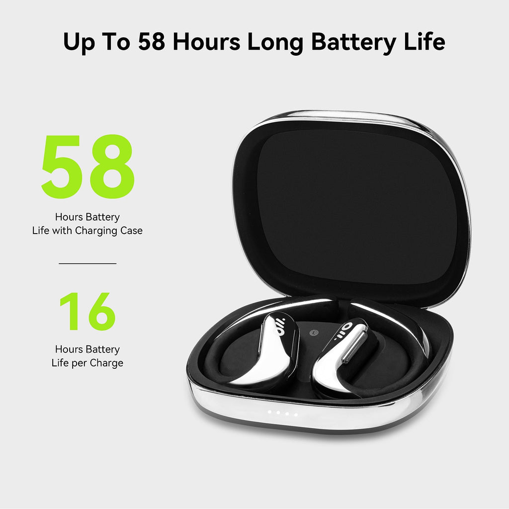 Original OWS Pro Open Ear Headphones Bluetooth 5.3, Dual 23mm Drivers, Amplifier Chip, 58H Battery with Charging Case, IPX4 Waterproof, Multipoint, for Running Workout