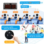 Multi-Window Take a Number System Wireless Queue Management System with LED Digital Display & Voice Broadcast 15 Counter Call Buttons for Bank Clinic Hospital Waiting Room