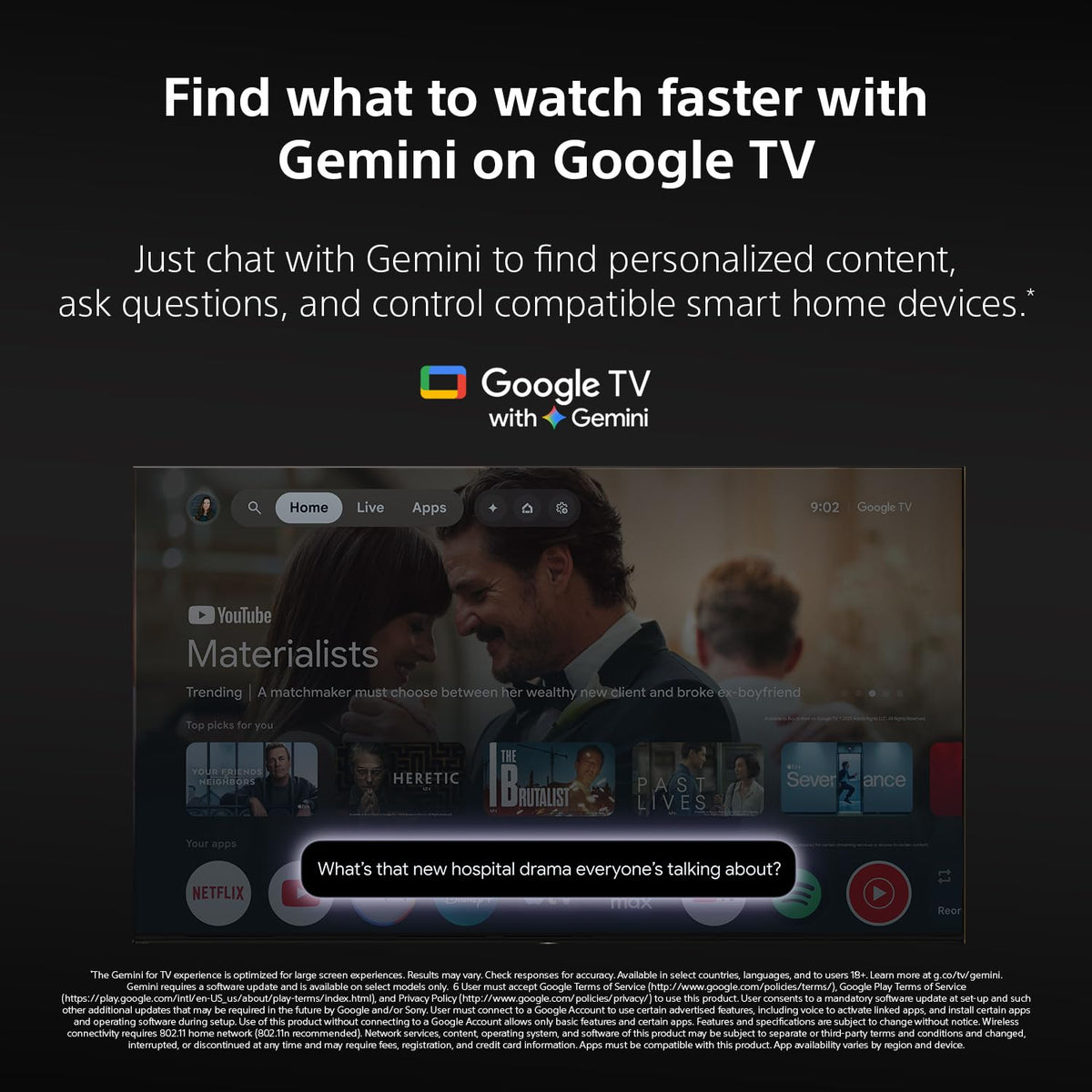 Sony 65 Inch BRAVIA 6 OLED 4K HDR Smart Google TV with Gemini (K-65A60)