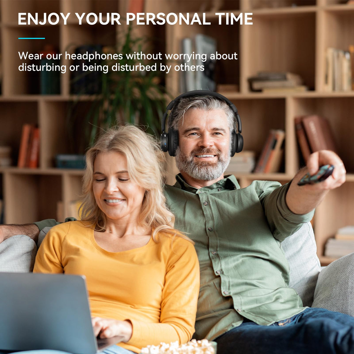 Wireless Headphones for TV for Seniors with Charging Dock, 65-Hour Playtime