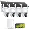 ANNKE 4MP Solar Security Cameras Wireless Outdoor, 4-Cam Home Camera System
