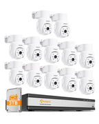 Anlapus 16CH 5MP Pan Tilt Security Camera System, 16X 3K Audio Cam, 3TB HDD