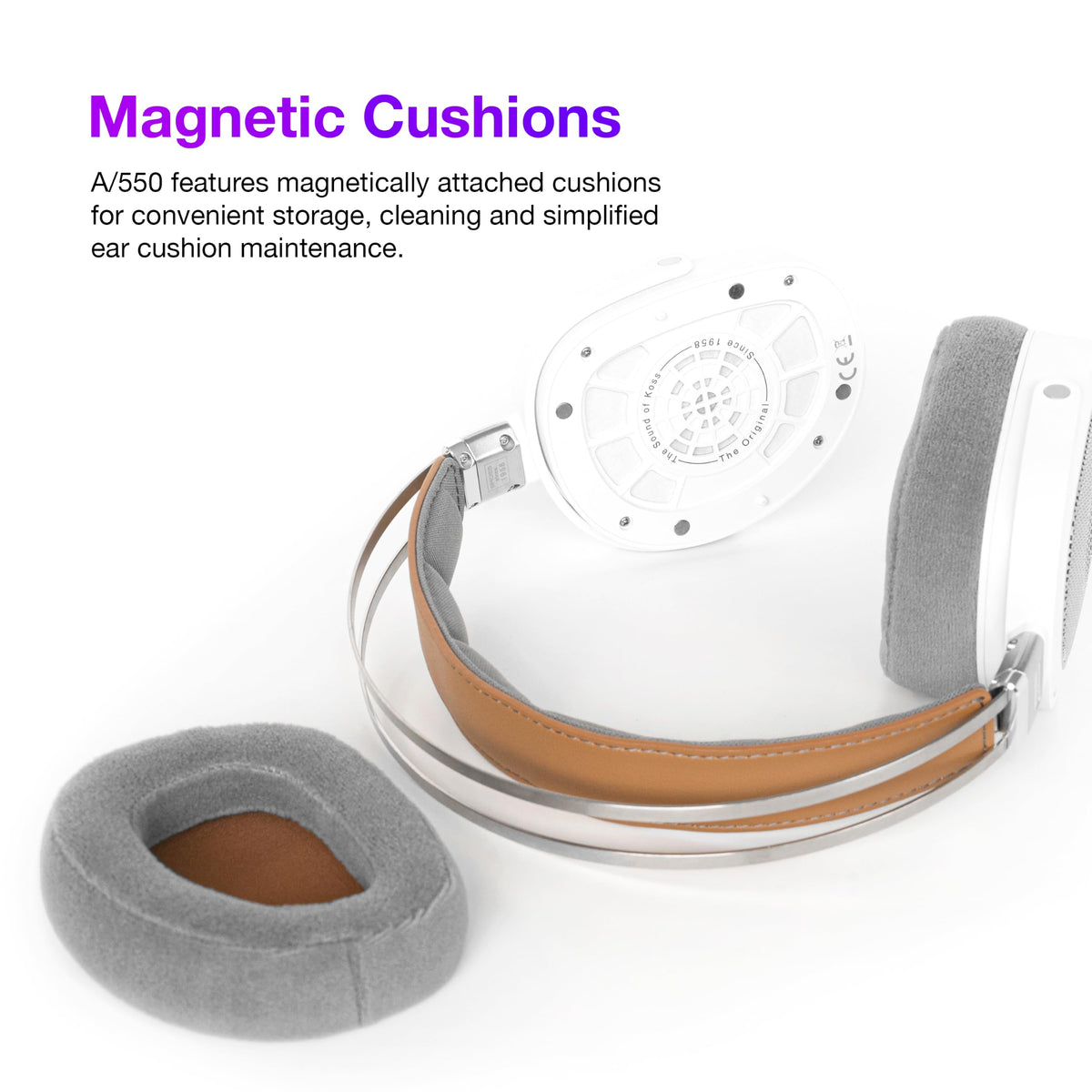 Koss A/550, Audiophile, Open-Back Hi-Res Dynamic Headphone, Detachable Cord