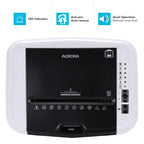 Aurora Professional Grade 120-Sheet Auto Feed Micro-Cut Paper and Credit Card Shredder with 5 Gallon Pullout Basket / 30 Minutes/Security Level P-4 (White/Black)