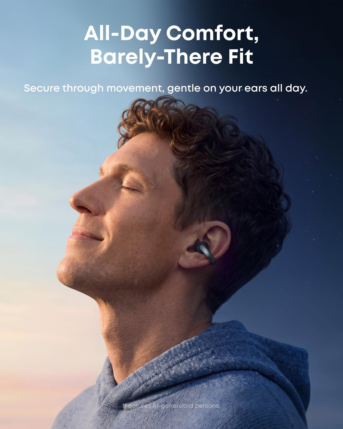 Soundcore Anker AeroClip 2 Open-Ear Clip-On Earbuds for Crystal-Clear Calls